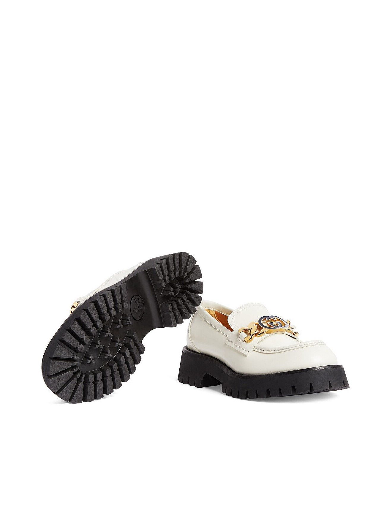 Gucci o1s1wg110125 Lug Sole Loafers in White Size US 10 / IT 40 - 2 Thumbnail