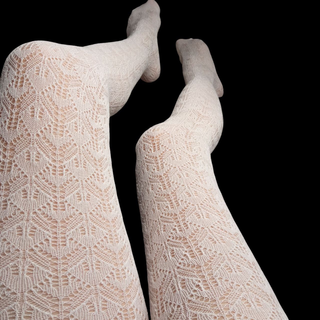 Other Sesto Senso Lace Knitted Cotton Blend Tights Pantyhose Size ONE SIZE - 1 Thumbnail
