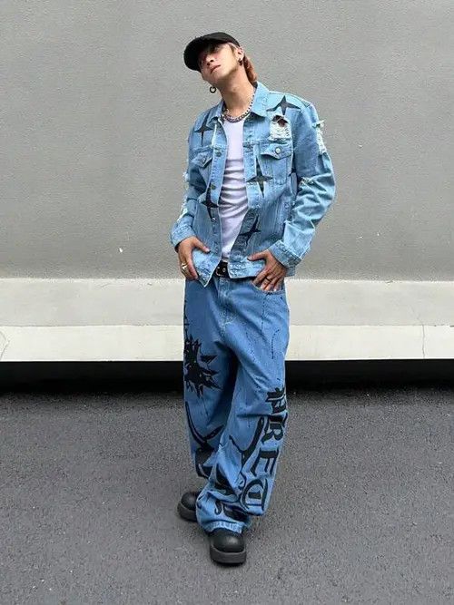 Japanese Brand Nozomi x Arisa Graphic Wide Leg Jeans Drip Size US 32 / EU 48 - 8 Thumbnail