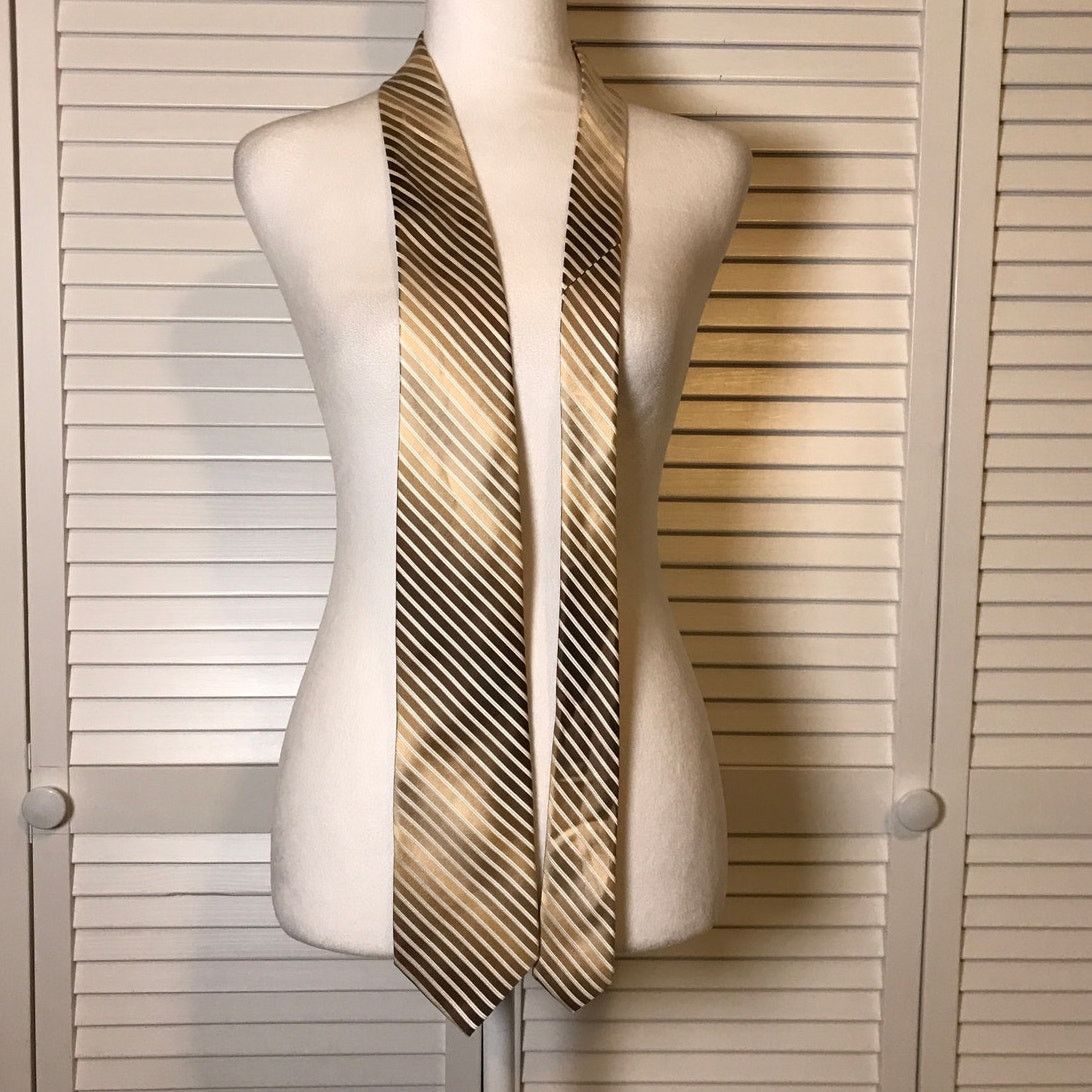 Other Joseph Abboud Gold Striped Silk Men Necktie Size ONE SIZE - 2 Thumbnail