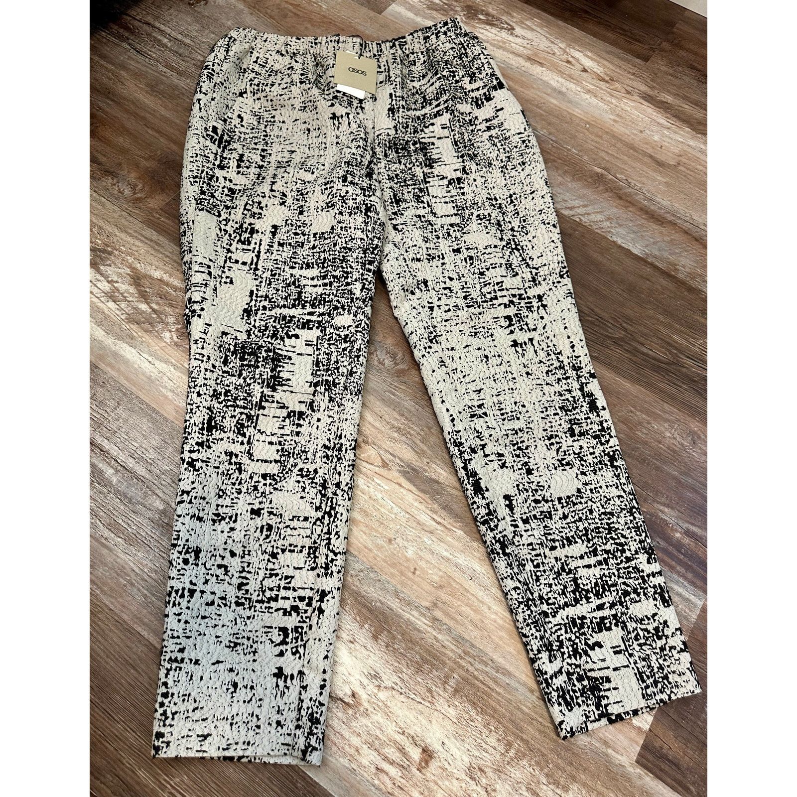Asos ASOS Abstract black/gray print women's pants sz 8 NWT Size 30" / US 8 / IT 44 - 1 Thumbnail