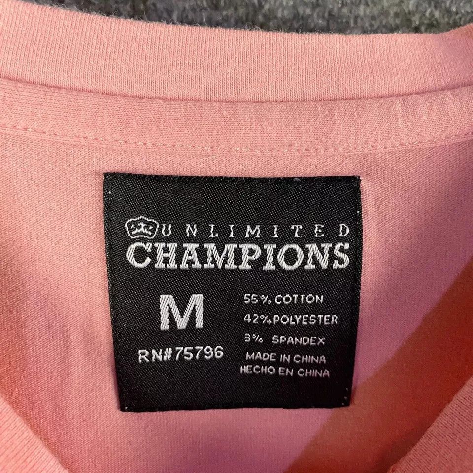 Other Unlimited Champions T-Shirt Men's Medium Short Sleeve Pink M Size US M / EU 48-50 / 2 - 3 Thumbnail