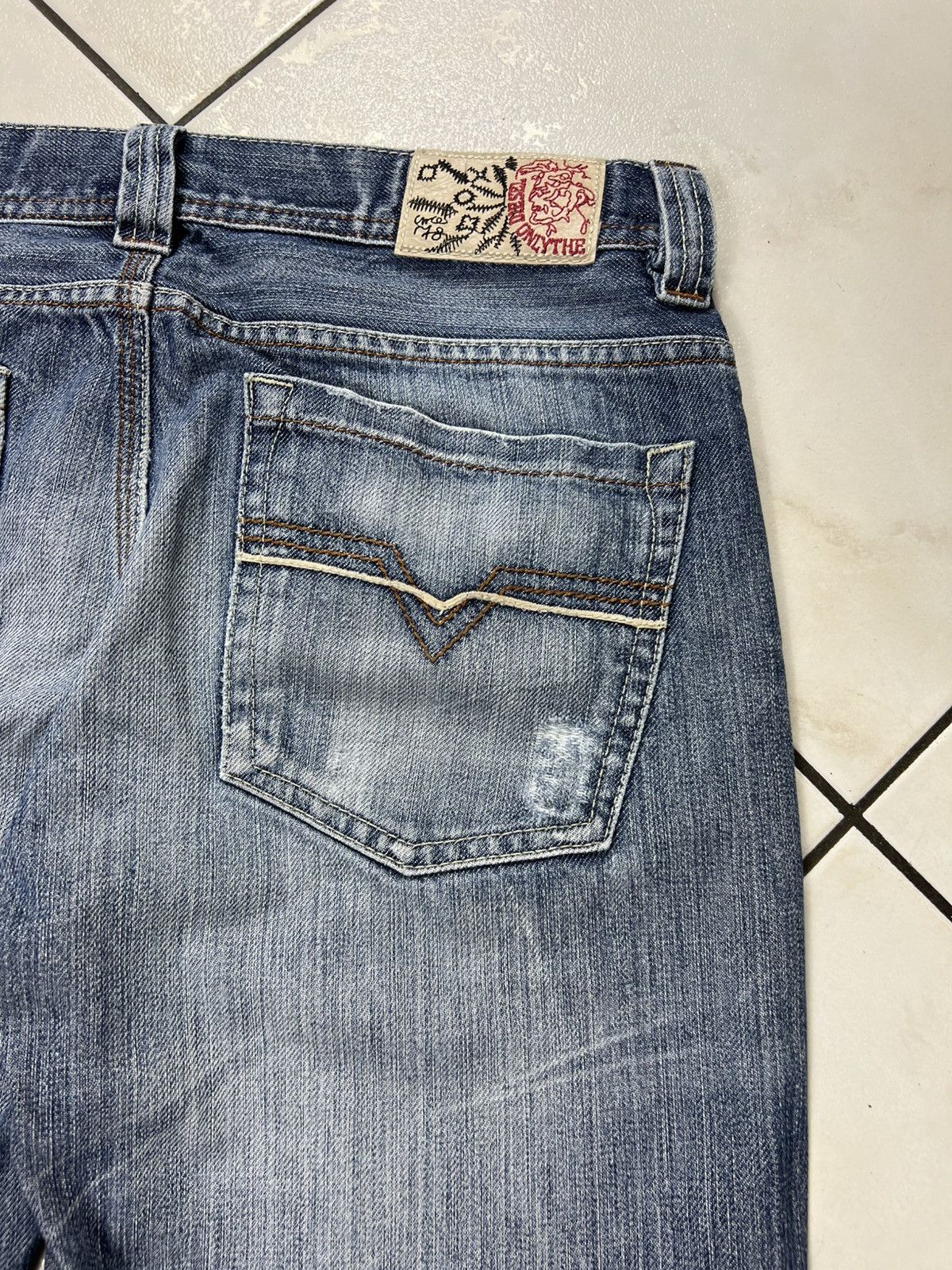 Diesel Vintage 90s Diesel y2k distressed jeans thrashed pants denim Size US 29 - 12 Thumbnail