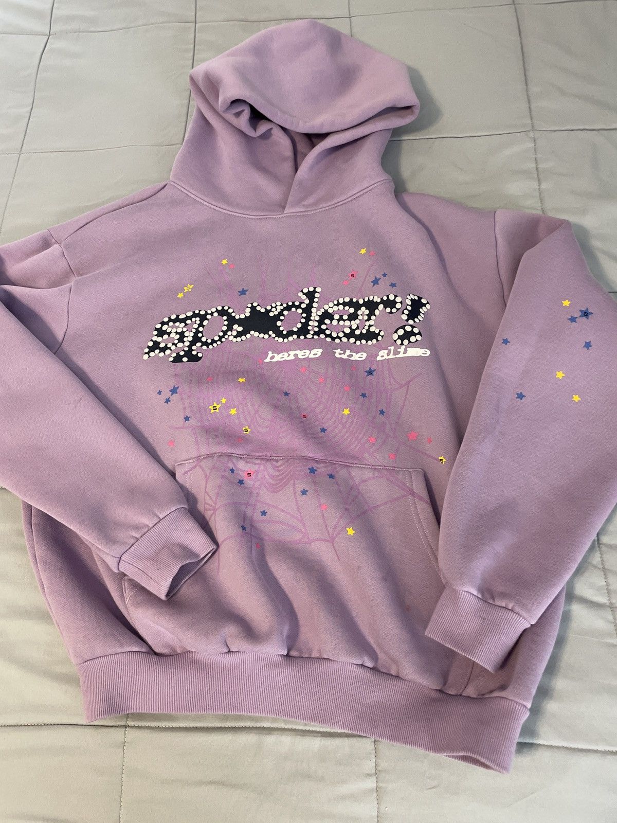 Vintage Purple Hoodie With Stars Size US L / EU 52-54 / 3 - 1 Thumbnail
