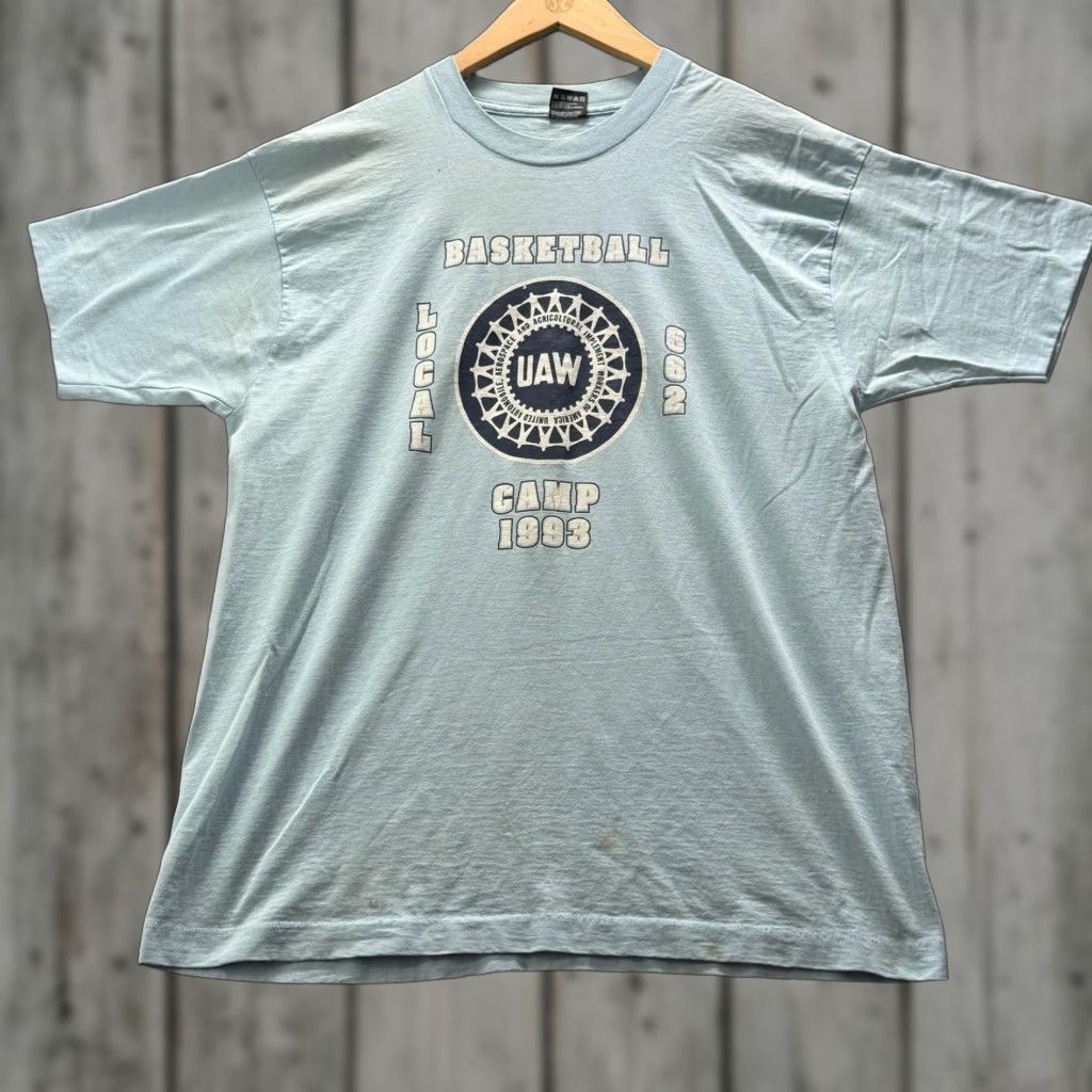 Vintage VINTAGE UAW Local 662 Shirt Mens L Blue Basketball Camp 1993 Graphic Tee Size US L / EU 52-54 / 3 - 1 Thumbnail