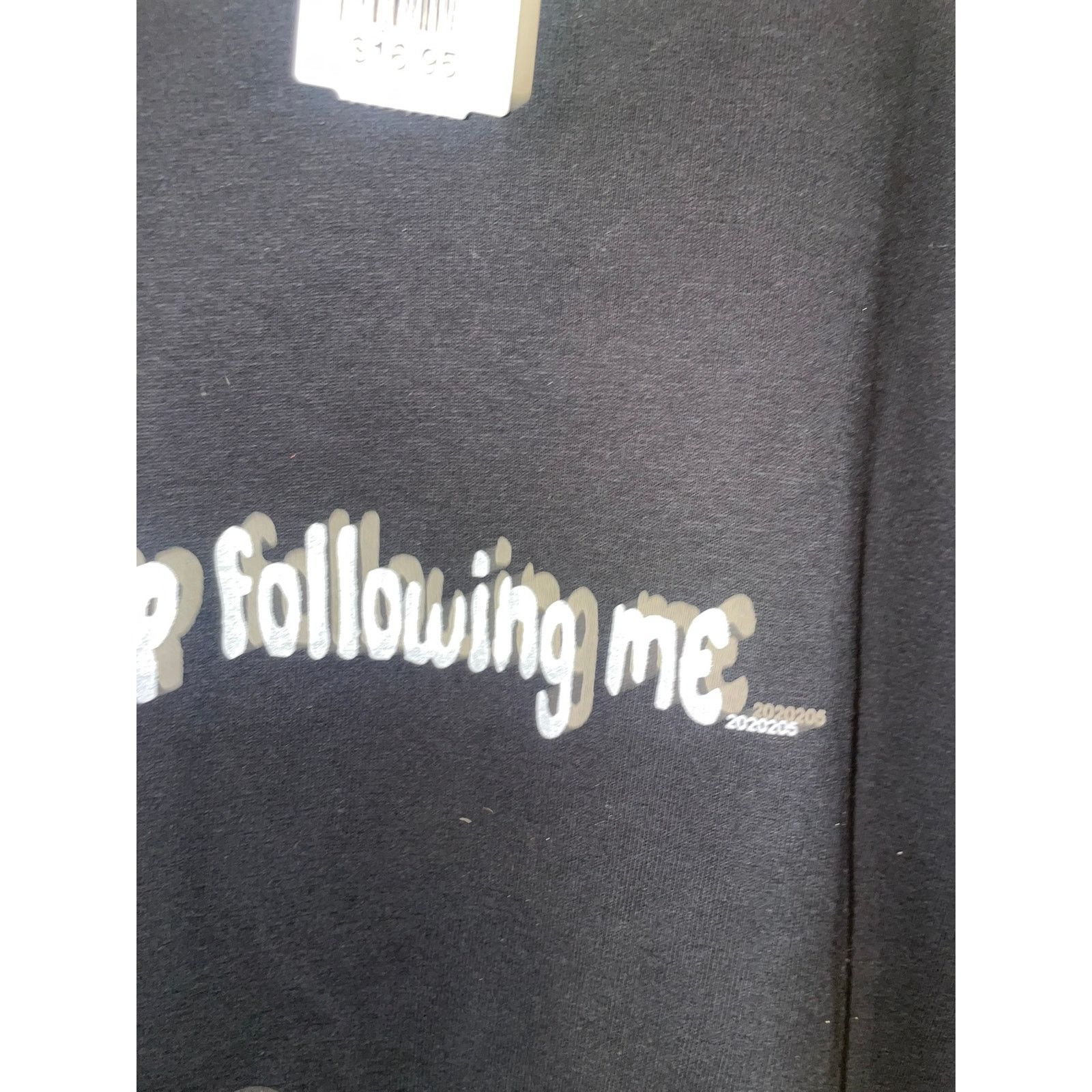 Gildan Y2K Stop Following Me Joke Humor Black Shirt 2000s Large L Size US L / EU 52-54 / 3 - 3 Thumbnail