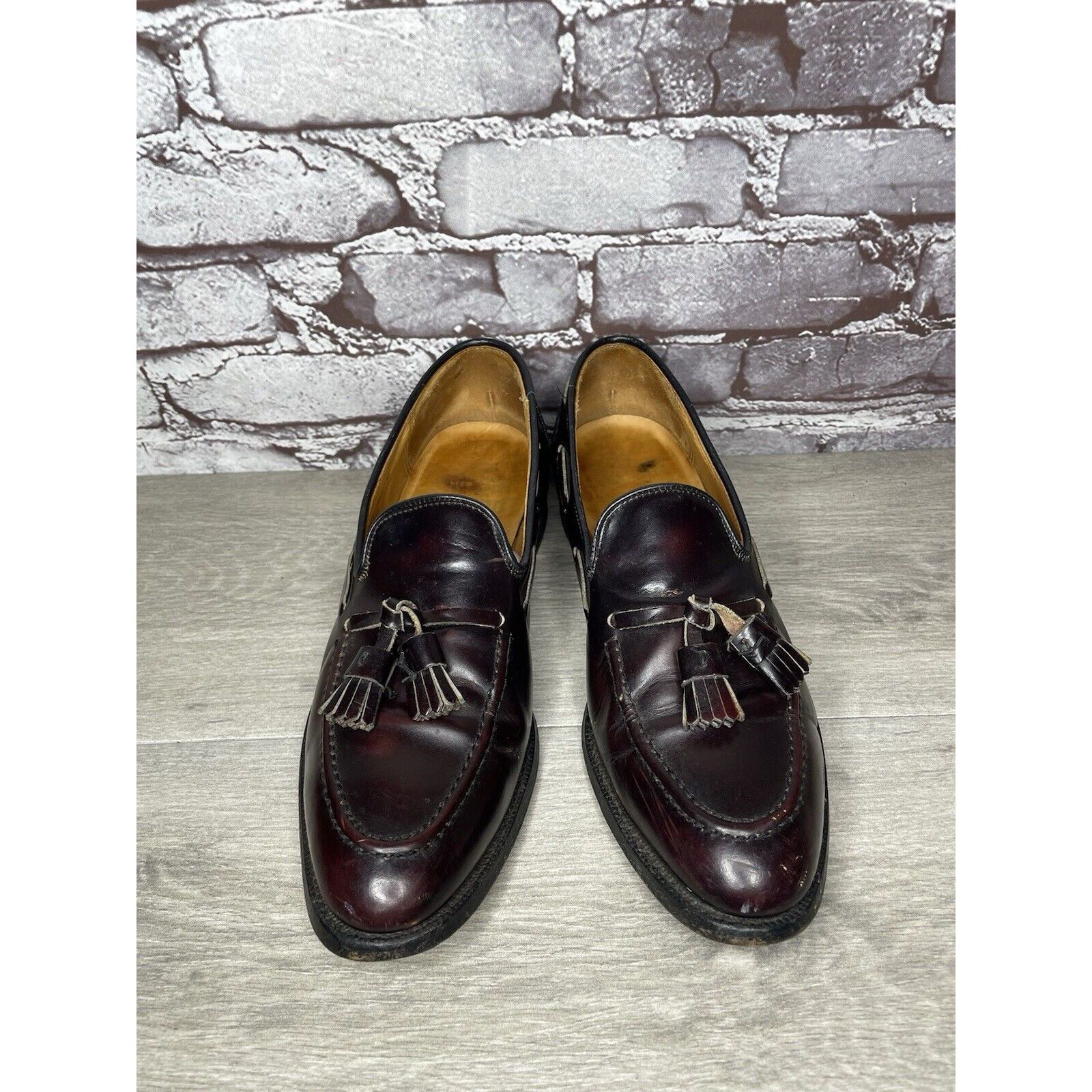 Other Vtg Royal Tweed Burgundy Leather Tassel Loafers Dress Shoes Size US 10 / EU 43 - 18 Thumbnail