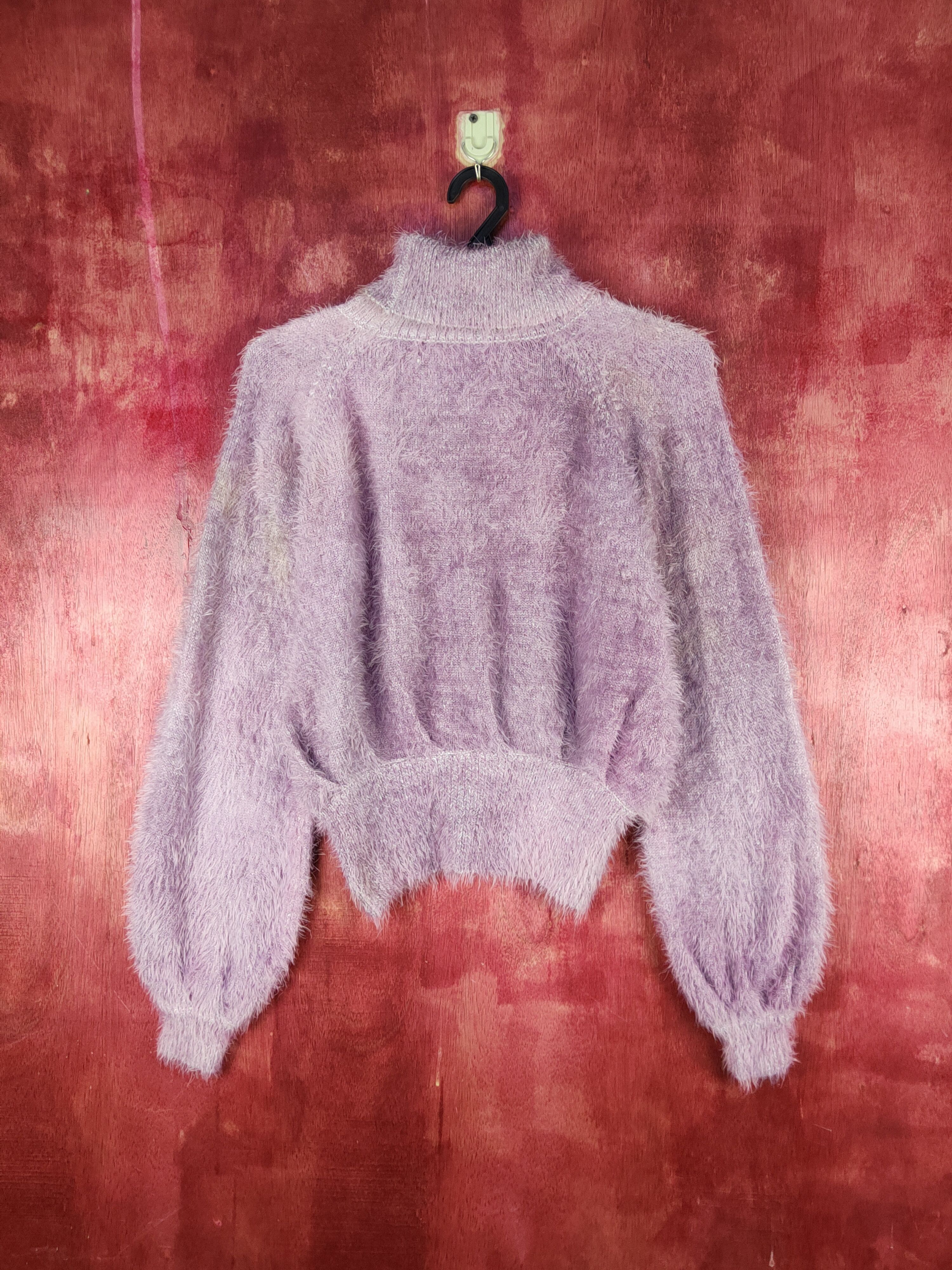 Homespun Knitwear Kobe Lettuce Purple faded Shaggy Fur Mohair Knitwear #S2278 Size S / US 4 / IT 40 - 7 Thumbnail