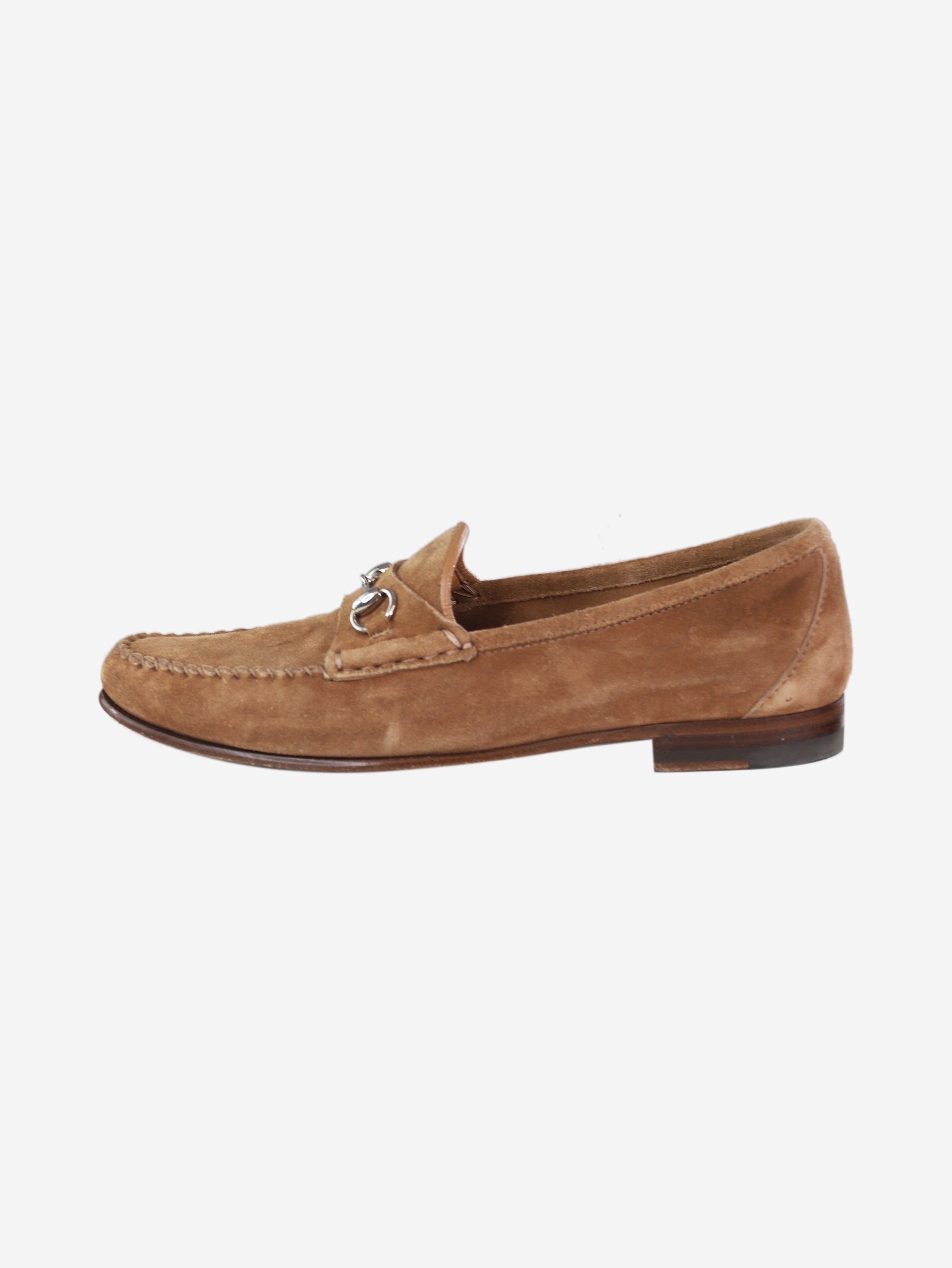 image of Gucci Brown Suede Princetown Loafers - Size Eu 36.5, Women's