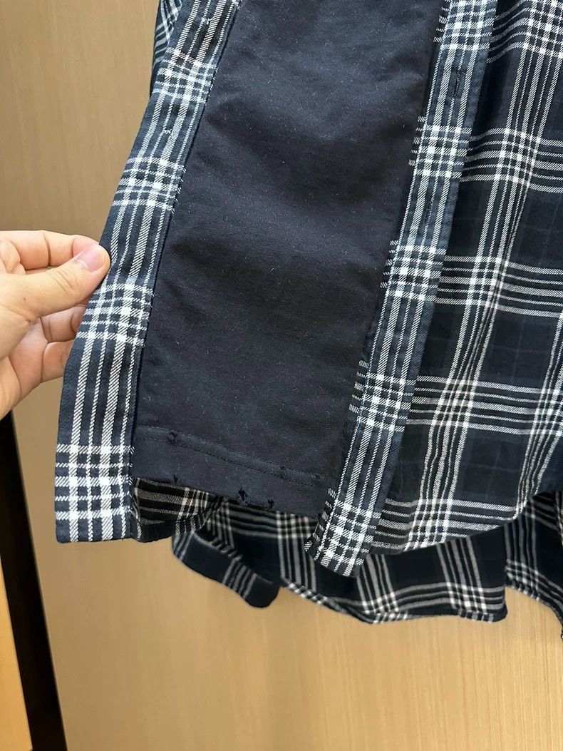 Balenciaga Balenciaga Fake Two-Piece Plaid Long Sleeve Shirt Size US S / EU 44-46 / 1 - 4 Thumbnail