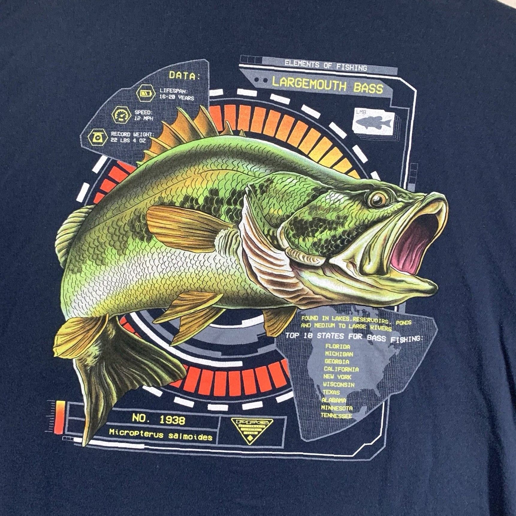 Vintage VINTAGE Columbia PFG T-Shirt Fish Graphic Print Short Sleeve Cotton Men XL Blue 90s Bass Size US XL / EU 56 / 4 - 2 Thumbnail