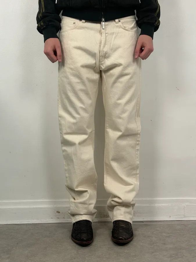 Jil Sander 2010s Jil Sander Creamy Beige Straight Denim Jeans Size US 34 / EU 50 - 2 Thumbnail