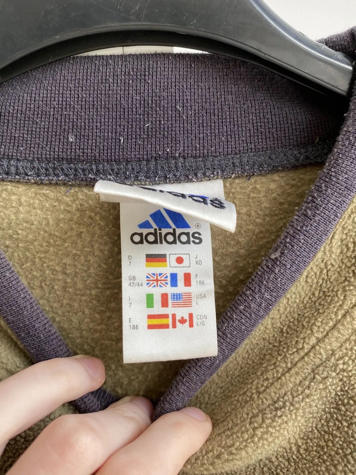 Adidas × Vintage Vintage Adidas Fleece sweatshirt Size US L / EU 52-54 / 3 - 3 Thumbnail