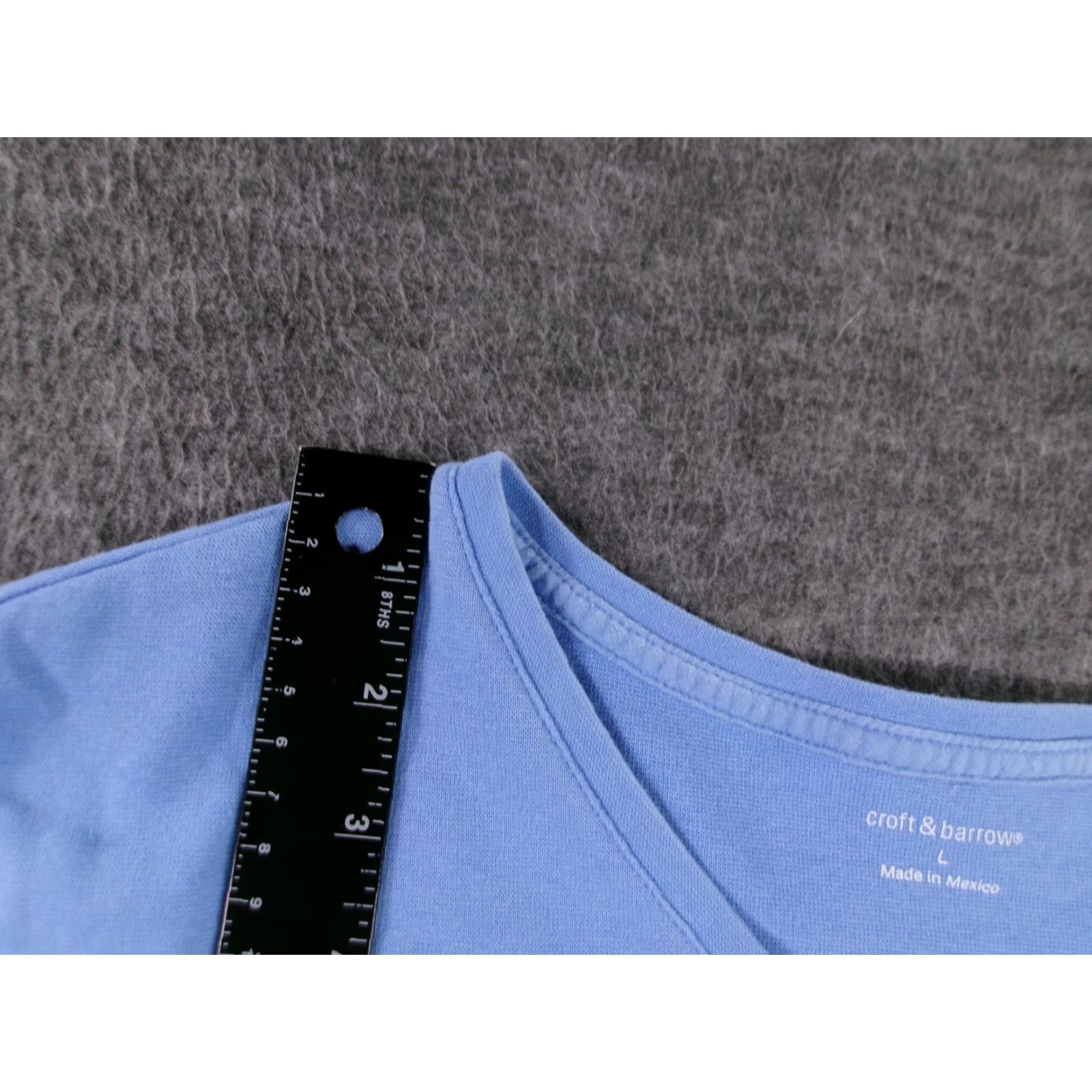 Croft & Barrow VINTAGE Croft & Barrow Top Women L Blue Base Layer Capsule Everyday Basic Short Sleeve Size L / US 10 / IT 46 - 4 Thumbnail