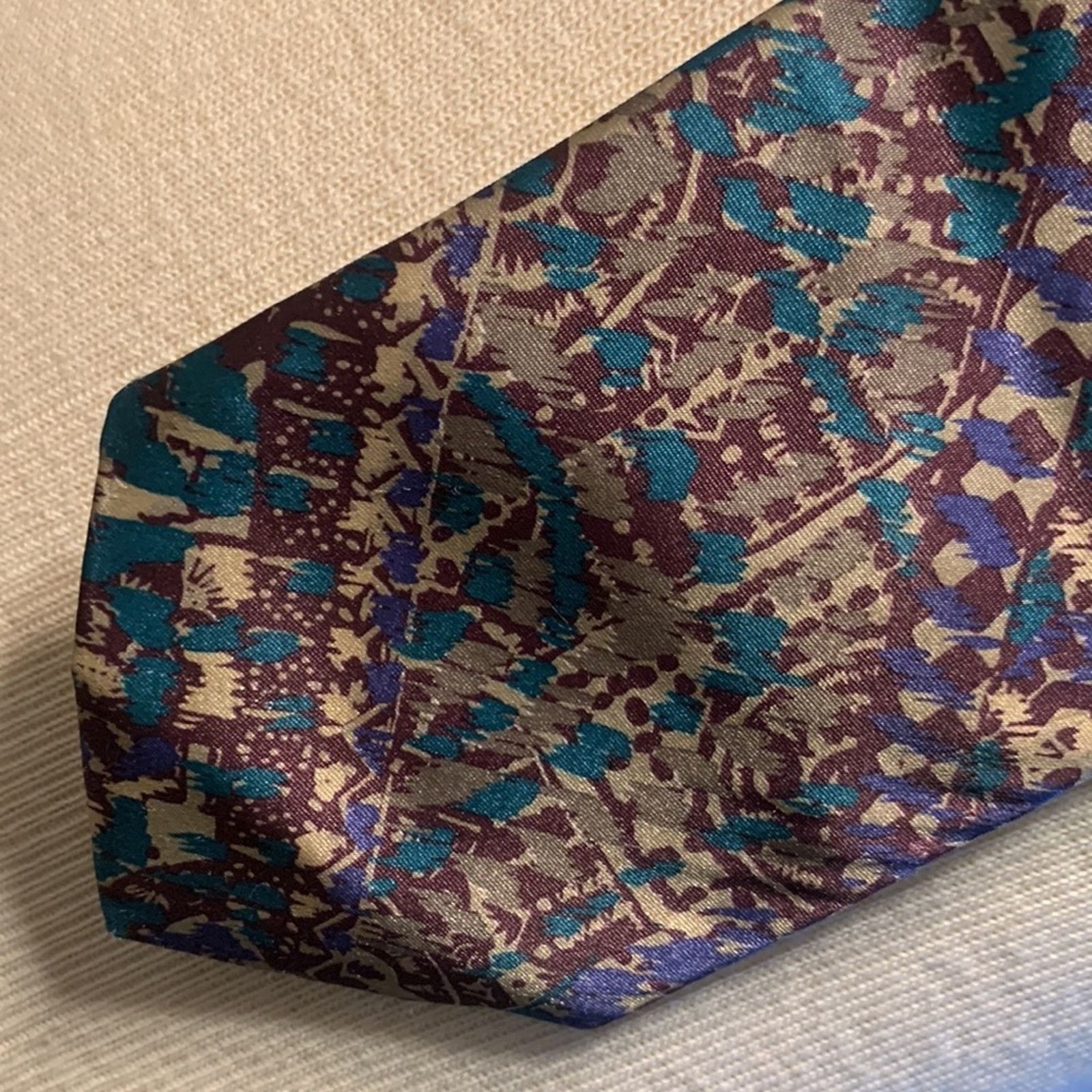 Vintage 80’s Egon von Furstenberg silk blend abstract modernist tie Size ONE SIZE - 5 Thumbnail