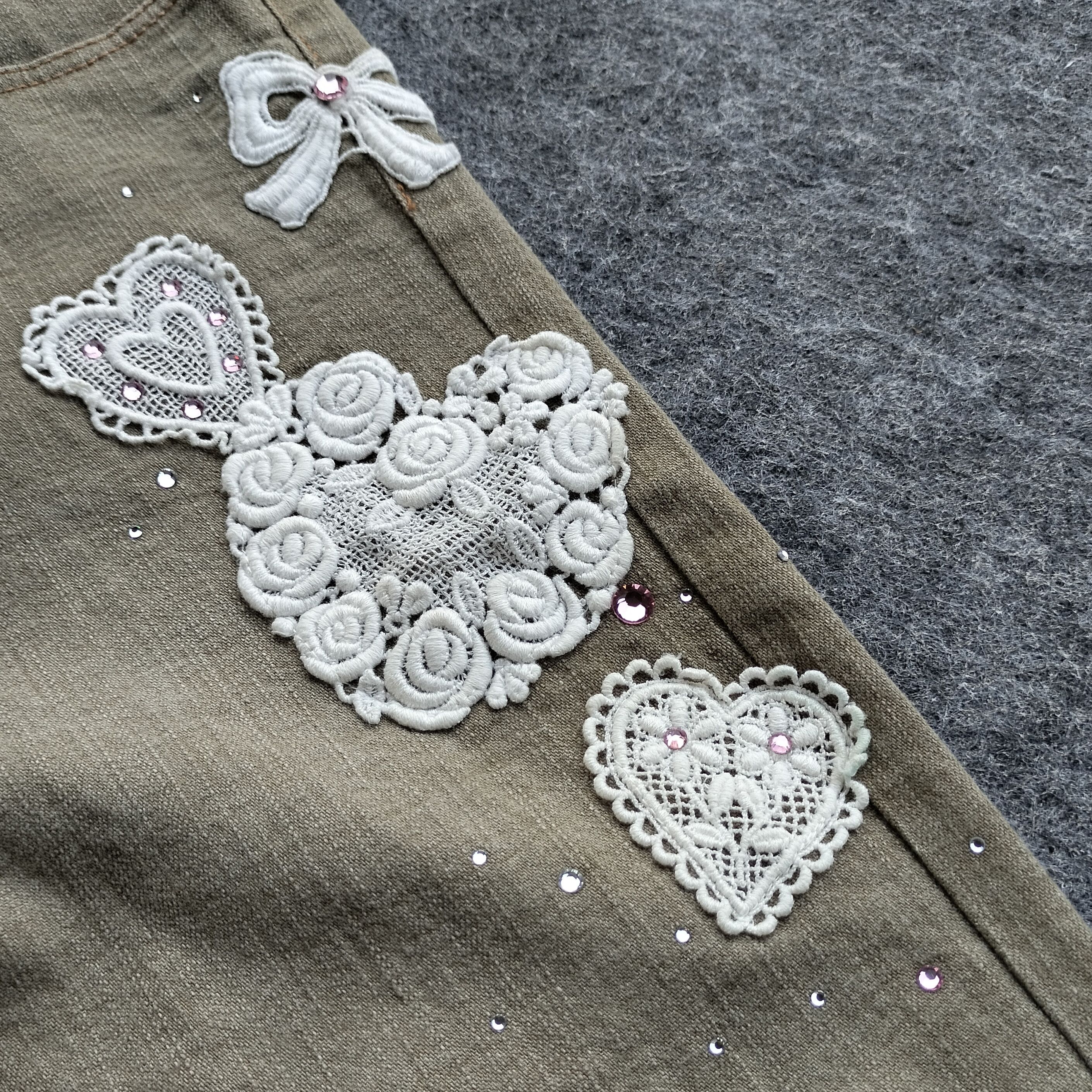 Hysteric Glamour 00s Mezzo Piano brocade rhinestone flarw jeans Size 27" / US 4 / IT 40 - 4 Thumbnail