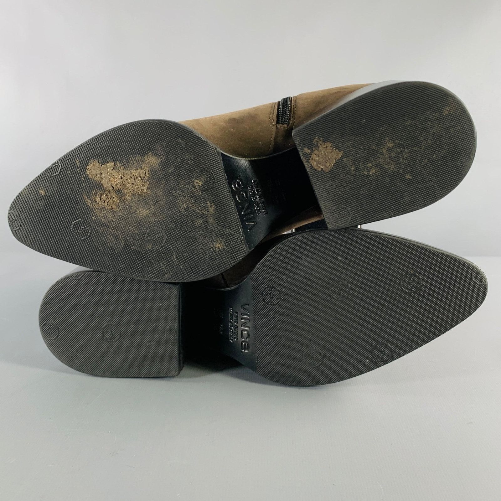 Vince VINCE Size 7.5 Grey Brown Suede Chunky Heel Boots Size US 7.5 / IT 37.5 - 6 Thumbnail