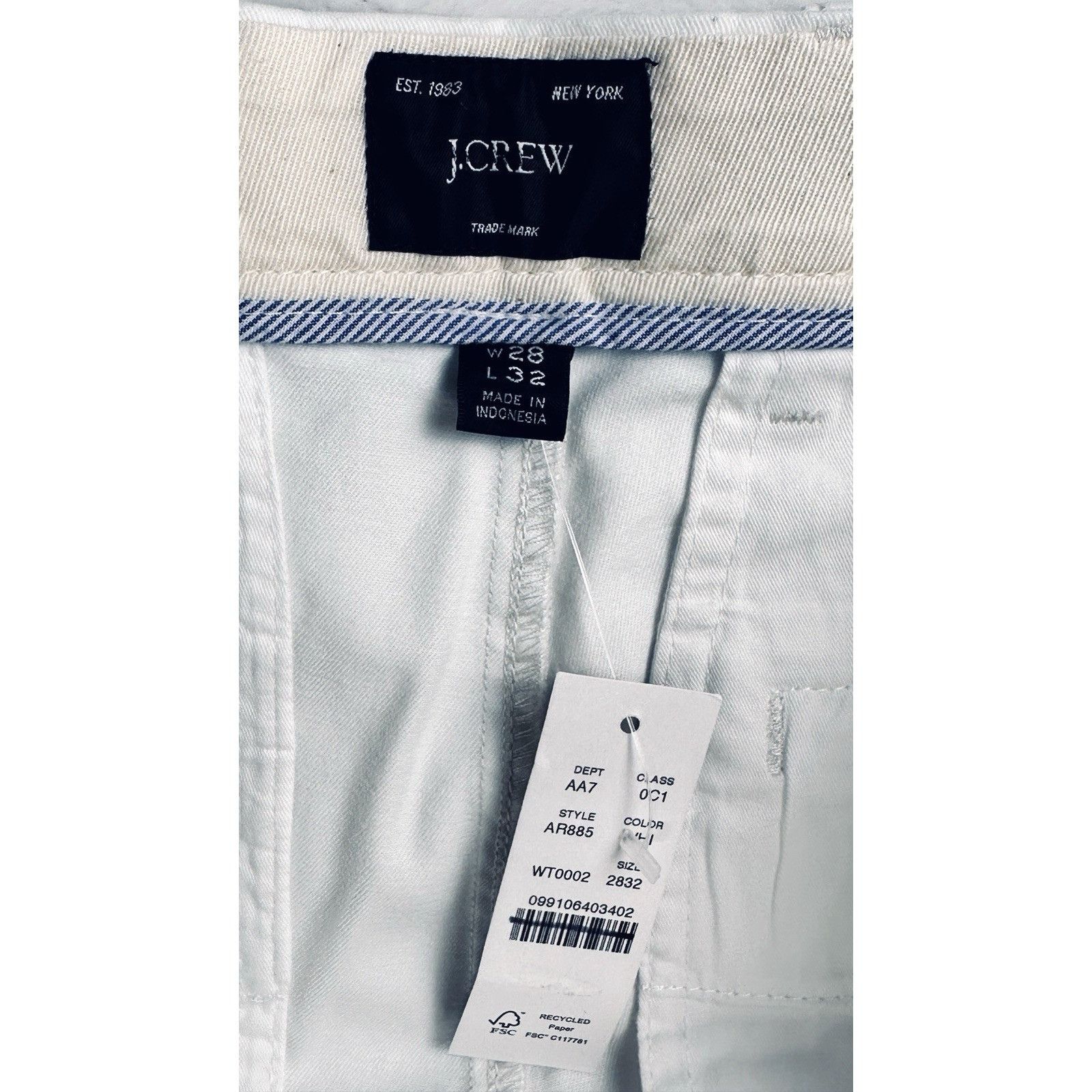 J.Crew J.Crew Mens 484 Slim-fit Stretch Chino White Pant 28/32 Size US 28 / EU 44 - 5 Thumbnail