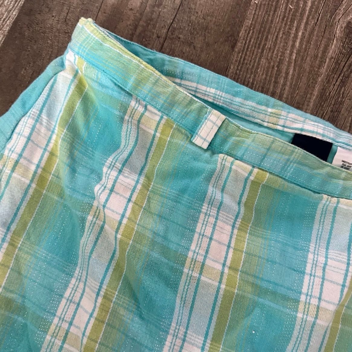Basic Editions basic editions green blue plaid skort shorts skirt Size 36" / US 14 / IT 50 - 2 Thumbnail