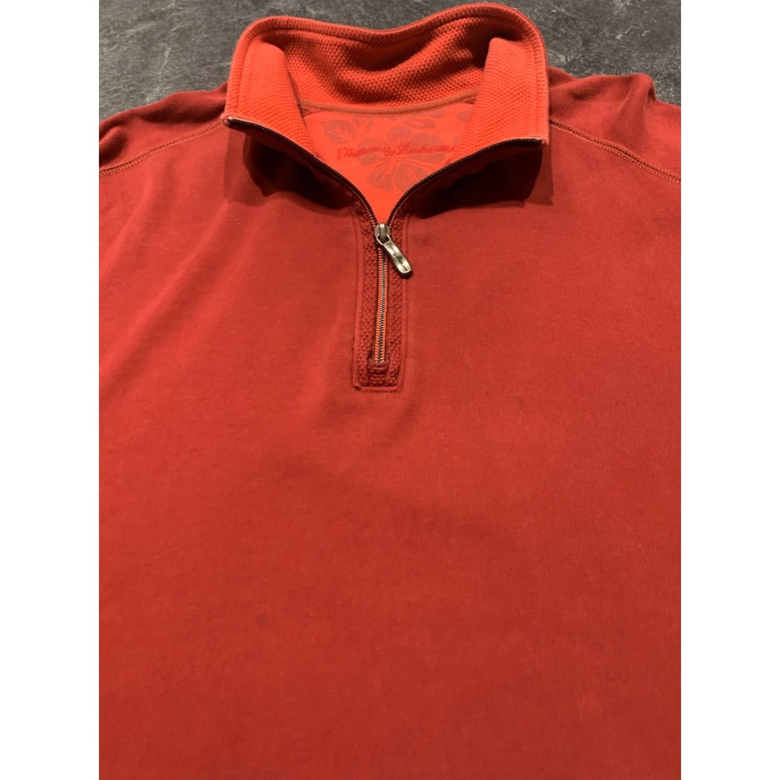 Tommy Bahama VINTAGE Tommy Bahama Sweatshirt Pullover 2XL Men Red Knit Zip Mock Neck 90s Beach Ready Mens Size US XXL / EU 58 / 5 - 3 Thumbnail