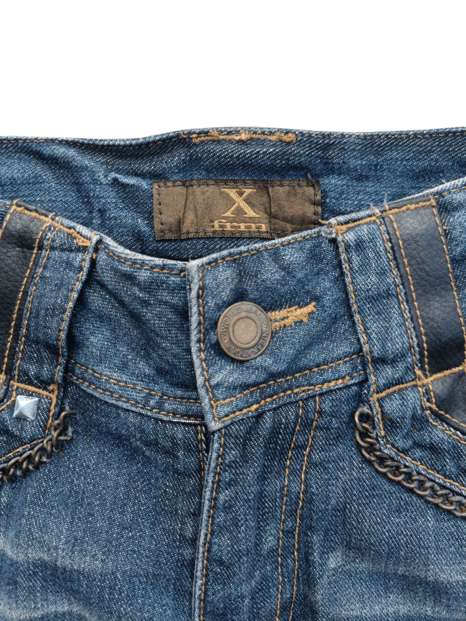 Japanese Brand × Seditionaries VTG Xfrm Japan Punk Style Stud Flare Distressed Jeans E253 Size US 29 - 8 Thumbnail