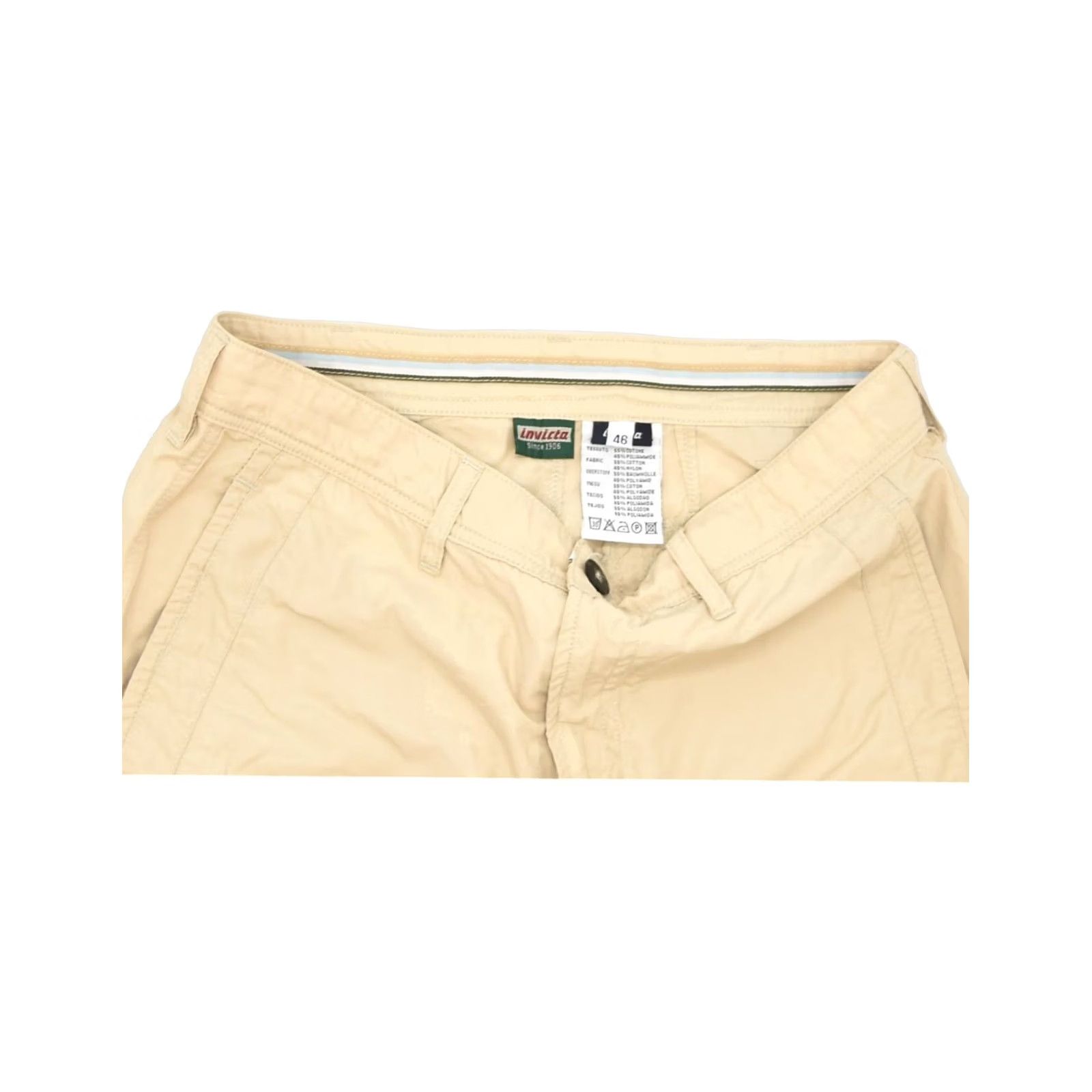 Invicta INVICTA Womens Casual Trousers Beige Cotton Classic Large W30 L29 IT 46 Size 36" / US 14 / IT 50 - 3 Thumbnail