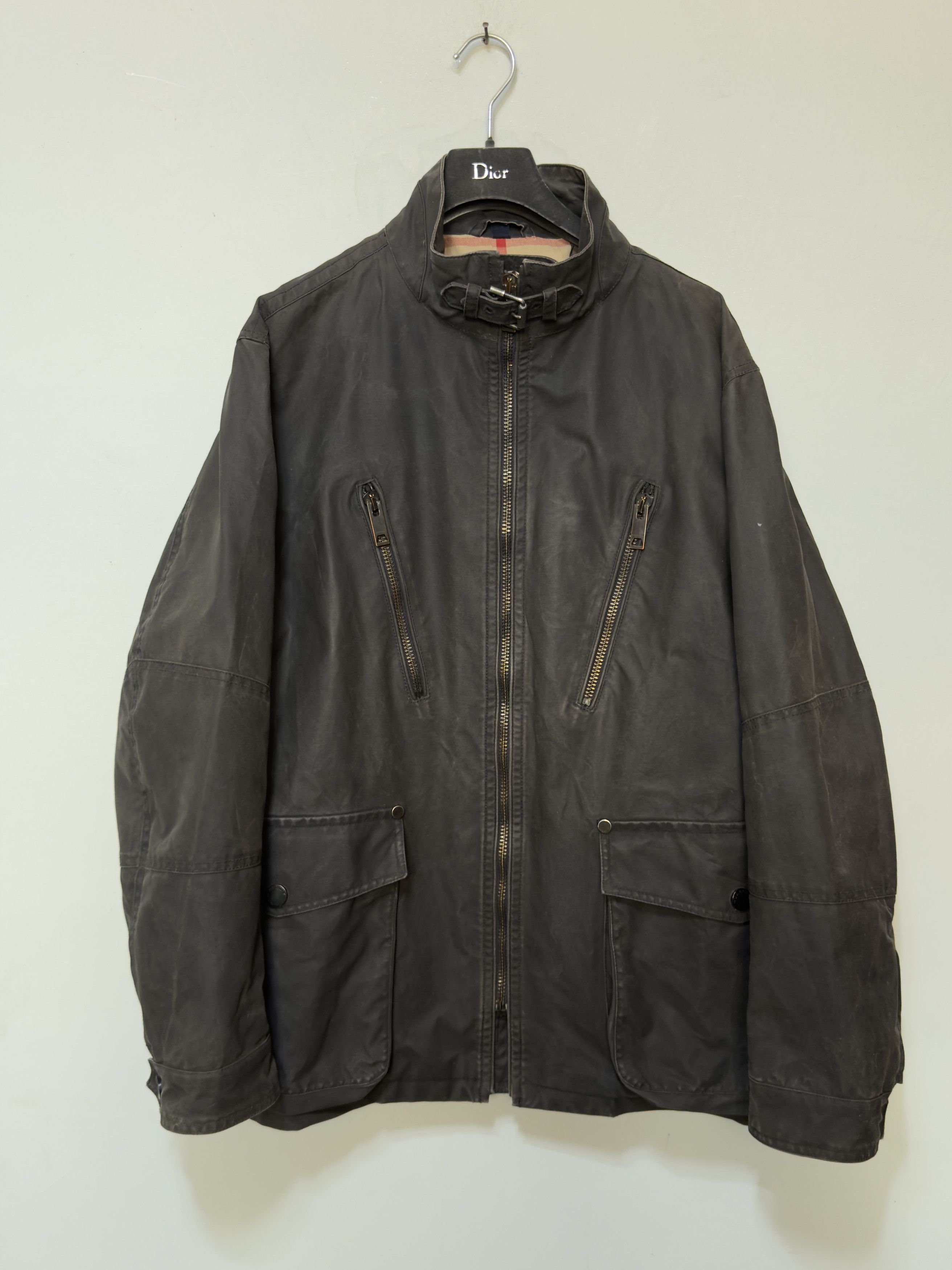 Burberry 🔥 burberry rare biker down jacket waxed novacheck size L Size US L / EU 52-54 / 3 - 2 Thumbnail