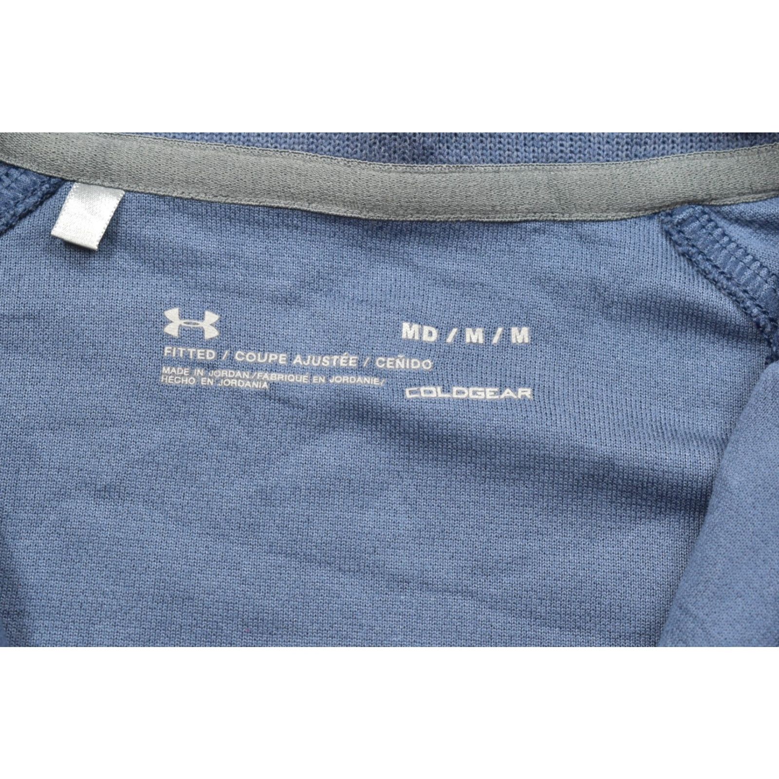 Under Armour Under Armour ColdGear Men’s Blue Full Zip Fitted Jacket Fleece Mock Neck Size US M / EU 48-50 / 2 - 7 Thumbnail