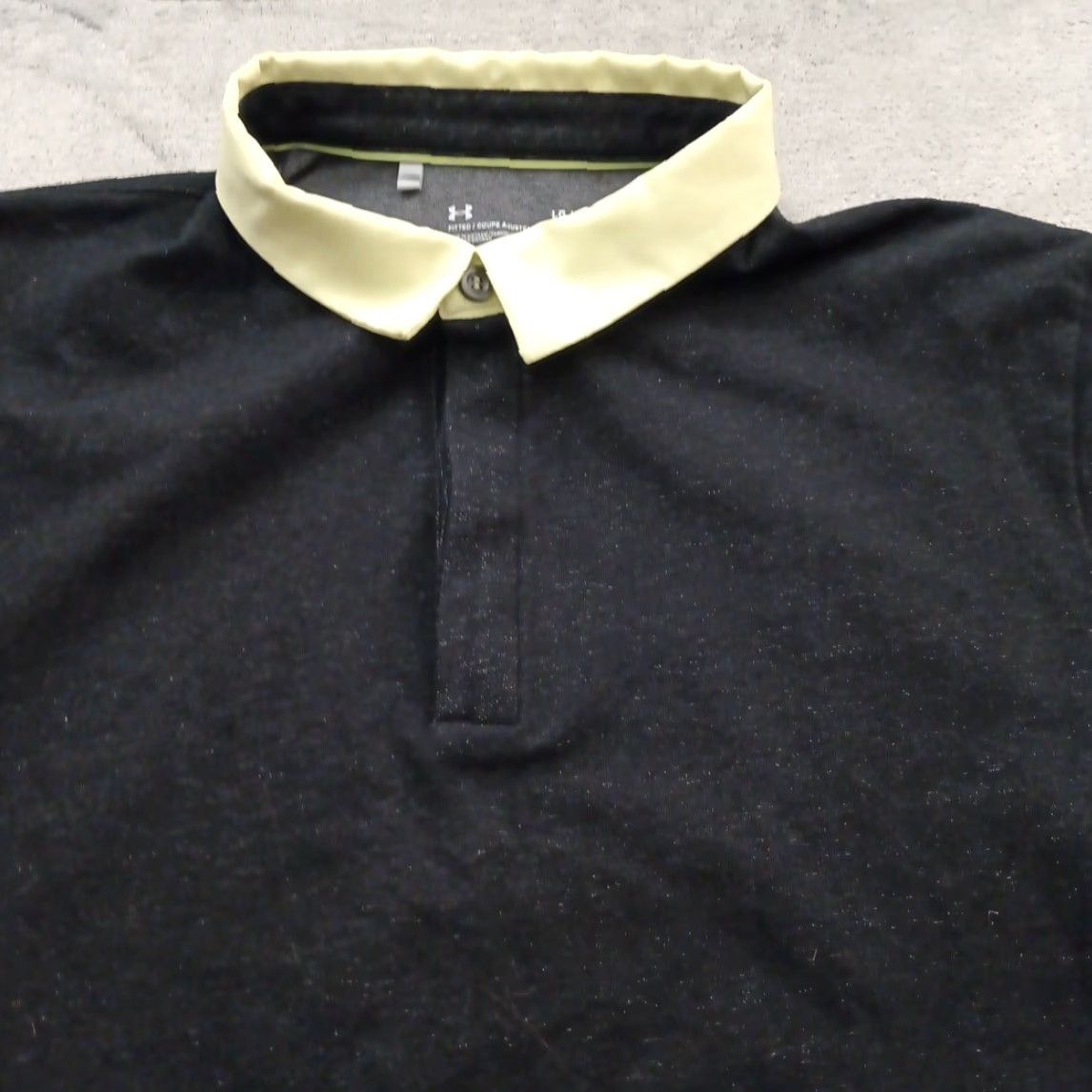 Under Armour Under Armour Polo Shirt Mens L Colorblock Gray Black Short Sleeve Knit Navy? Size US L / EU 52-54 / 3 - 2 Thumbnail