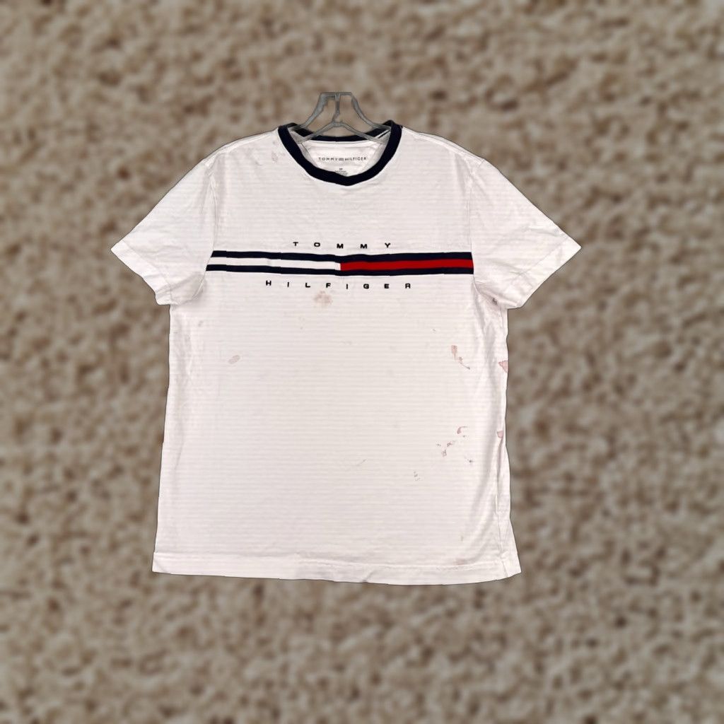 Tommy Hilfiger Tommy Hilfiger Shirt Men S White Crew Neck Short Sleeve Cotton Logo Mens Size US S / EU 44-46 / 1 - 1 Thumbnail