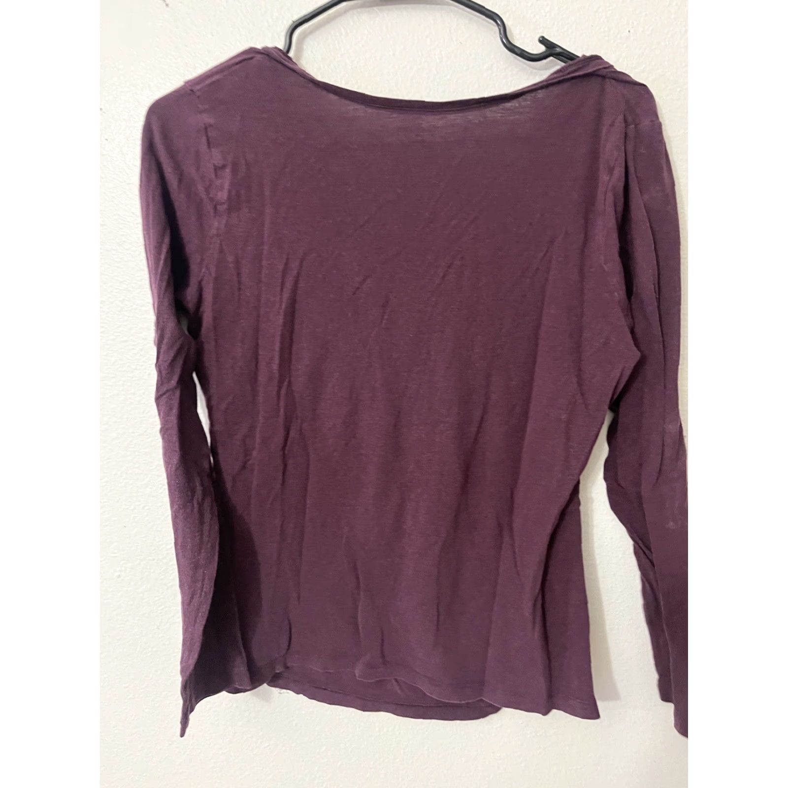 Lands' End Lands' End Blouse Long Sleeve Scoop Neck Womens Size S Burgundy Red Top Shirt Womens Size S / US 4 / IT 40 - 3 Thumbnail