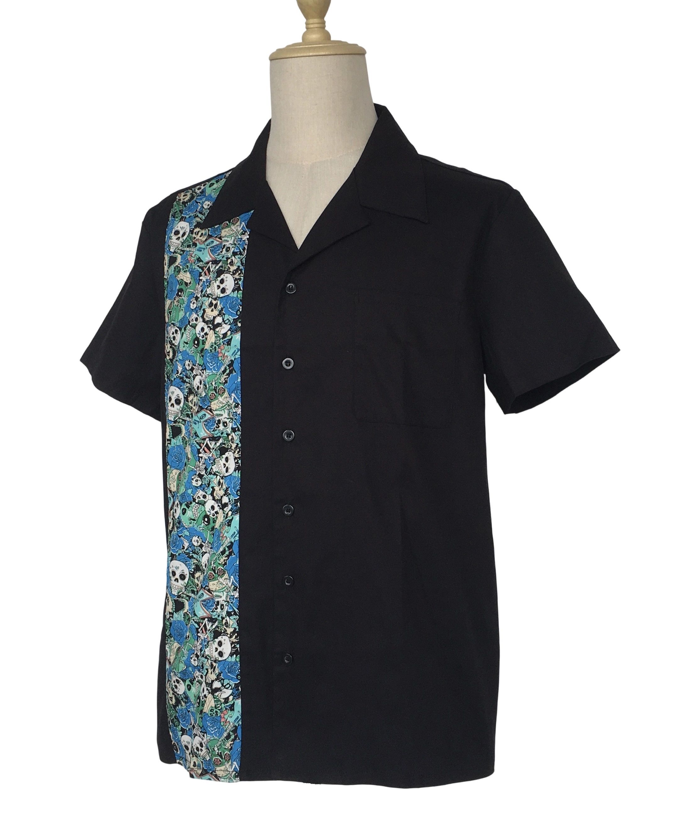 Other Short Sleeve Button Down Men Shirts Skull Blue Size US XXL / EU 58 / 5 - 3 Thumbnail