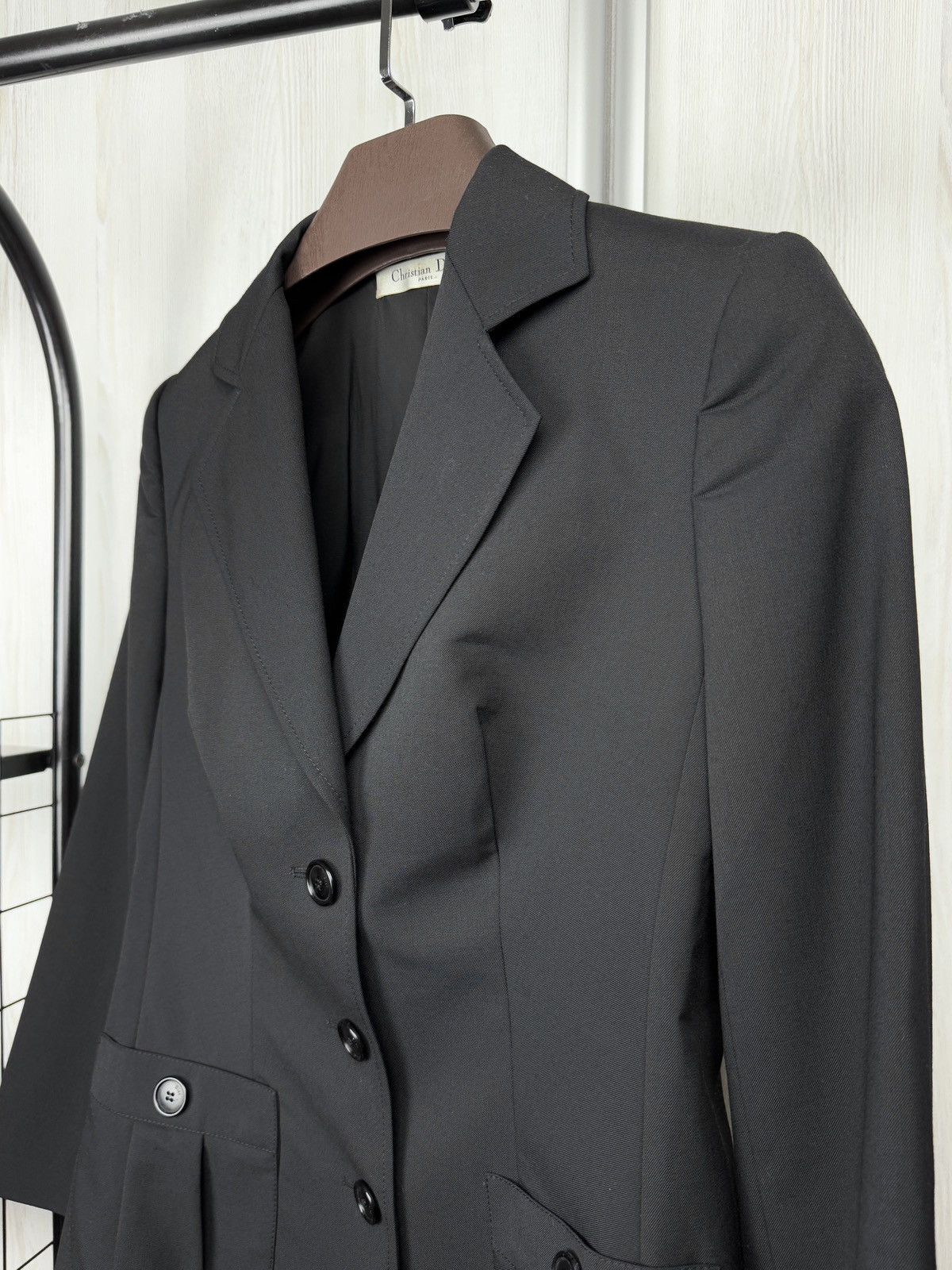 Christian Dior Monsieur Christian Dior Paris Blazer Womens Black Wool Blend Buttoned Size M / US 6-8 / IT 42-44 - 5 Thumbnail