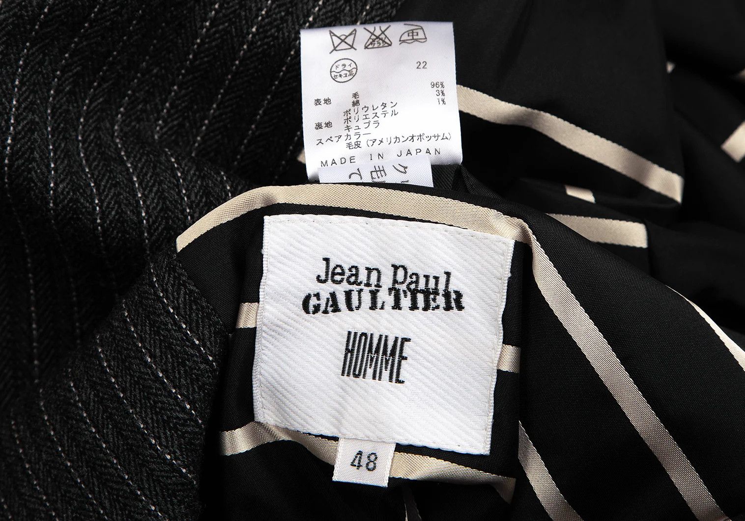 Jean Paul Gaultier Herringbone Stripe Overcoat in Gray Size 48 Size US M / EU 48-50 / 2 - 15 Thumbnail