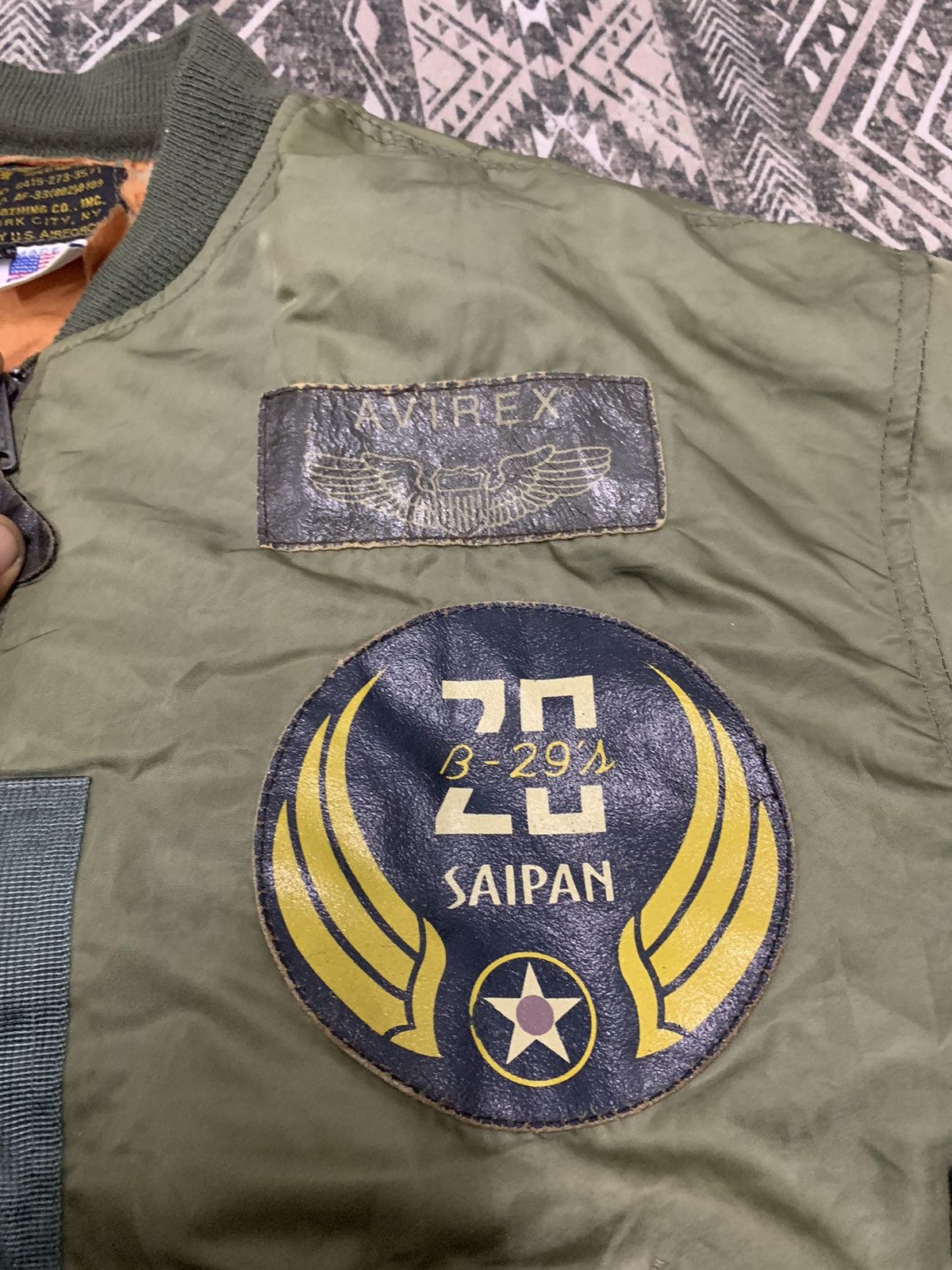 Avirex 80s AVIREX MA-1 7 PATCHES BOMBER JACKET RARE DISTRESSED Size US M / EU 48-50 / 2 - 9 Thumbnail
