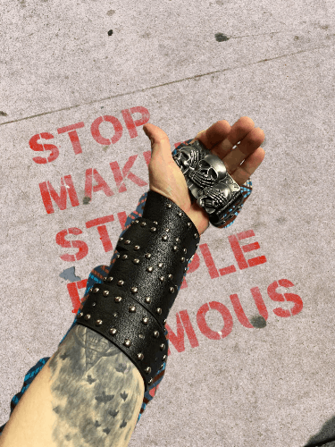Japanese Brand × Vintage Vintage leather rhinestones belts BB Simon style punk y2k Size ONE SIZE - 1 Thumbnail