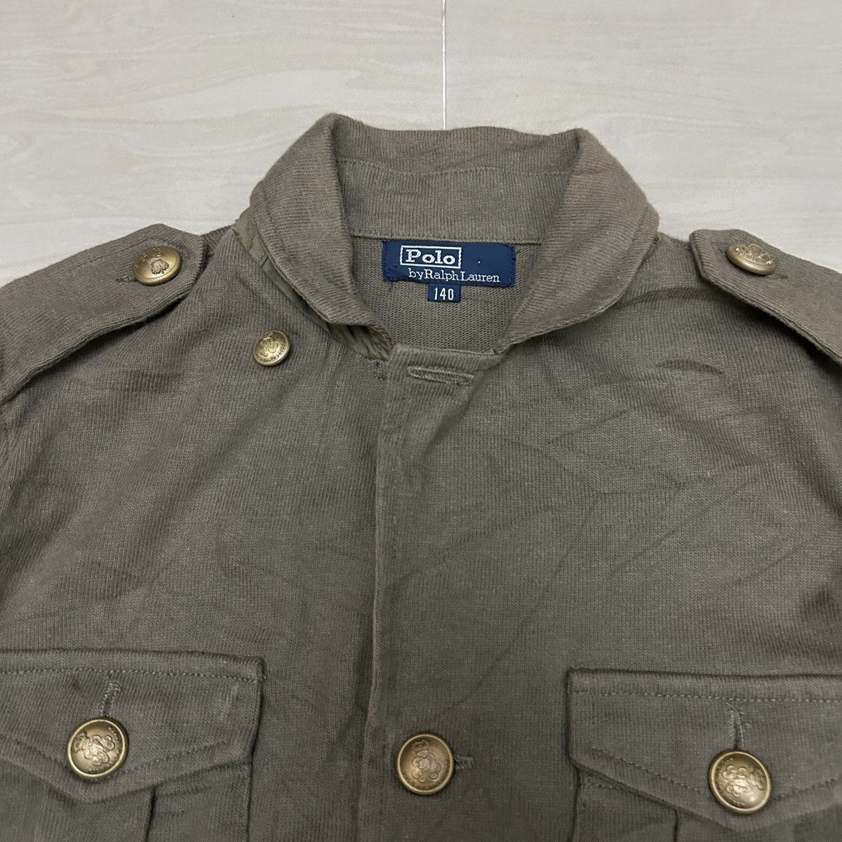 Polo Ralph Lauren × Vintage Vintage PRL Pocket Cardigan Khaki Polo Ralph Lauren Size US XXS / EU 40 - 4 Thumbnail
