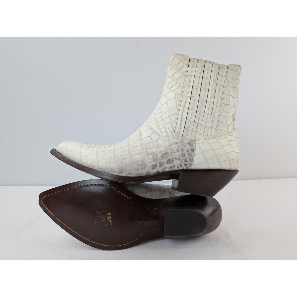 Celine o1rshd1 Leon Chelsea Boots in White Size US 9 / EU 42 - 12 Thumbnail
