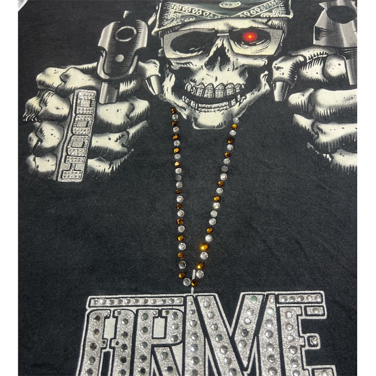 🔥 VINTAGE RHINESTONE “WELCOME TO THE HOOD” GRAPHIC TEE