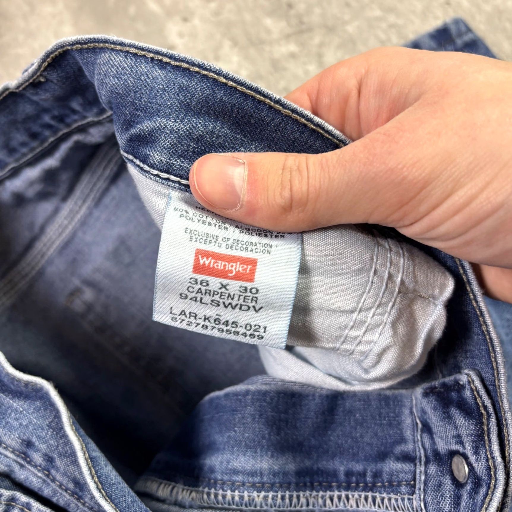 Wrangler VINTAGE Wrangler Carpenter Jeans Blue Denim Regular Fit Mens Size 34x30 Distressed 90s Size US 34 / EU 50 - 6 Thumbnail