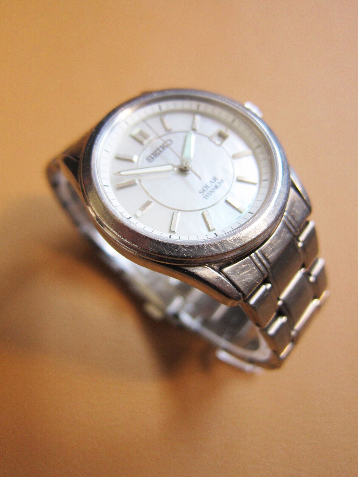 Seiko SEIKO V145-0AZ0 Solar Titanium Men's Watch with Shell Dial Size ONE SIZE - 2 Thumbnail