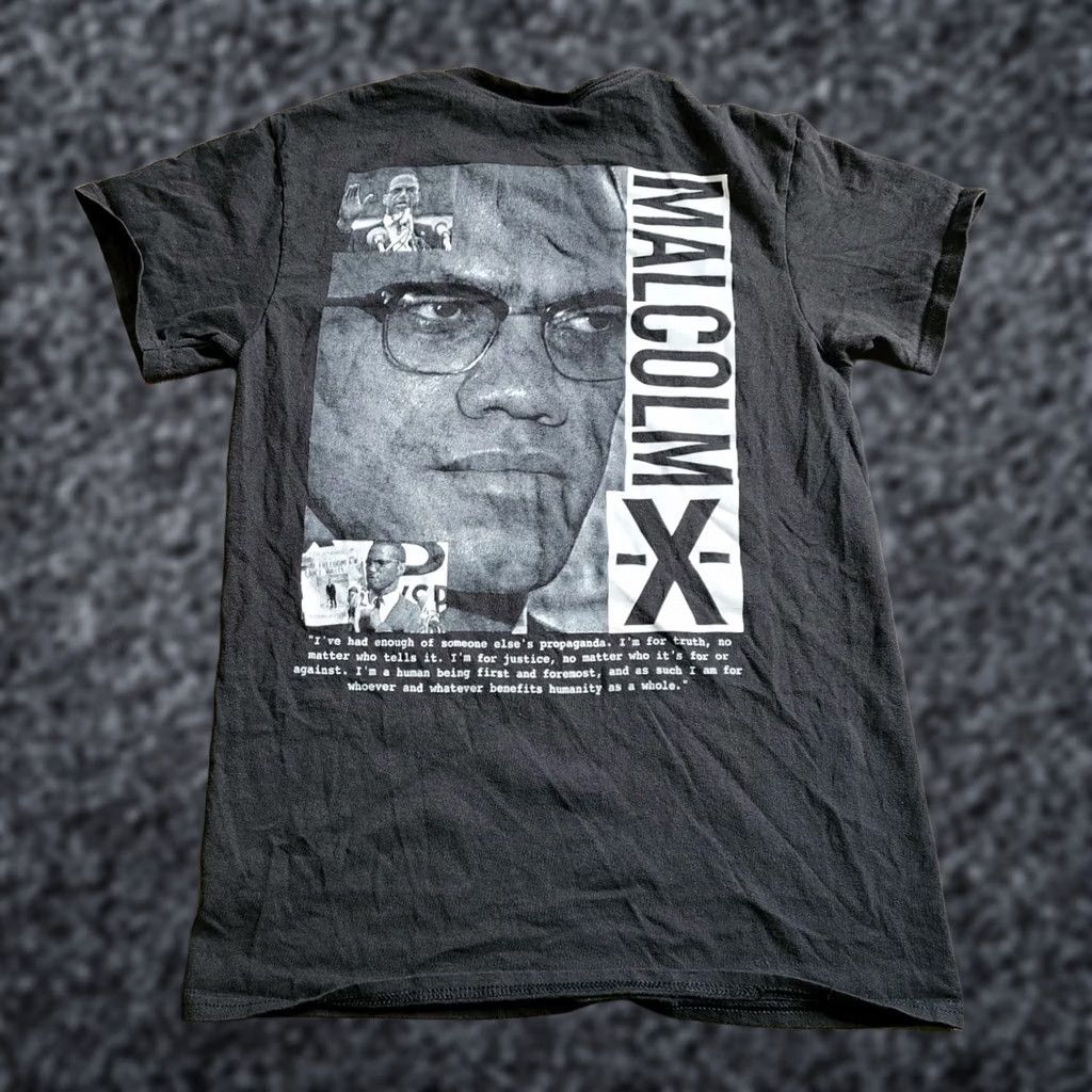 Doublet Womens S Malcolm X Propaganda Quote T Shirt Double Sided Shirt Adult Slim Black Cotton Unbranded Crew Neck Short Sleeve Womens DoubleSided Size S / US 4 / IT 40 - 1 Thumbnail