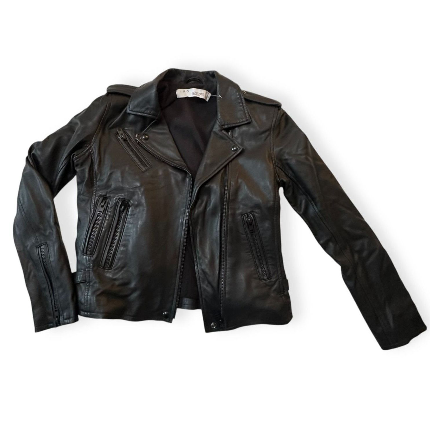 Iro IRO Paris Newhan Lambskin Leather Jacket Black Size 42 FR, R Size M / US 6-8 / IT 42-44 - 5 Thumbnail