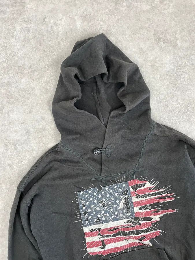 Polo Ralph Lauren Ralph Lauren Dark Grey Distressed USA Flag Hoodie Size US S / EU 44-46 / 1 - 4 Thumbnail