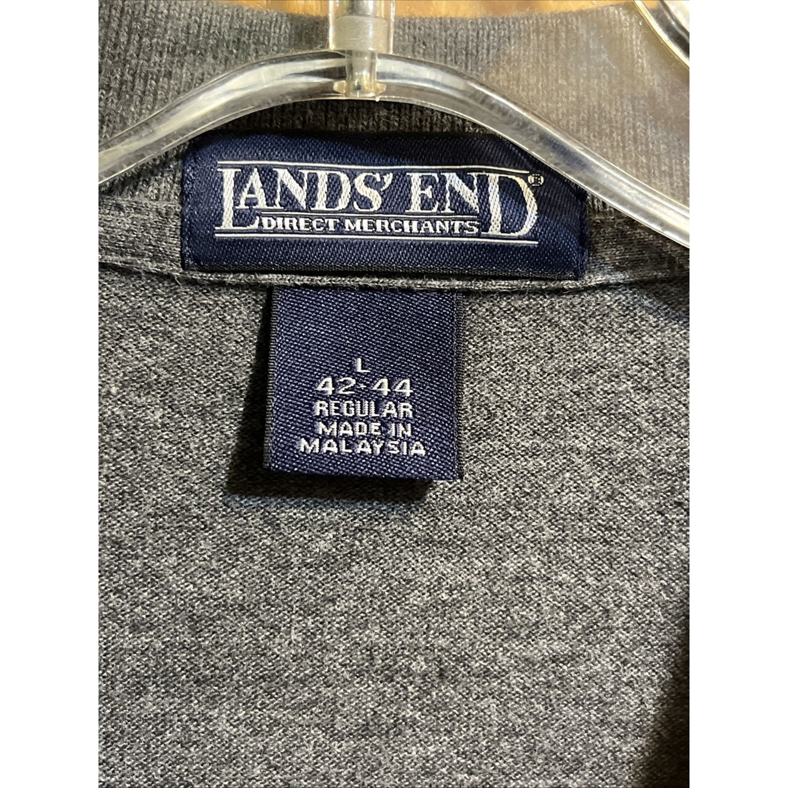 Lands' End Land’s End Men's Large (42-44) Gray Polo Bear Patch Cotton Size US L / EU 52-54 / 3 - 3 Thumbnail