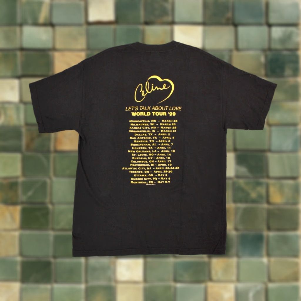 Celine VINTAGE Men’s Hyland 90s Celine Dion ’99 Tour Black TShirt XL Graphic Tee Mens Size US XL / EU 56 / 4 - 1 Thumbnail