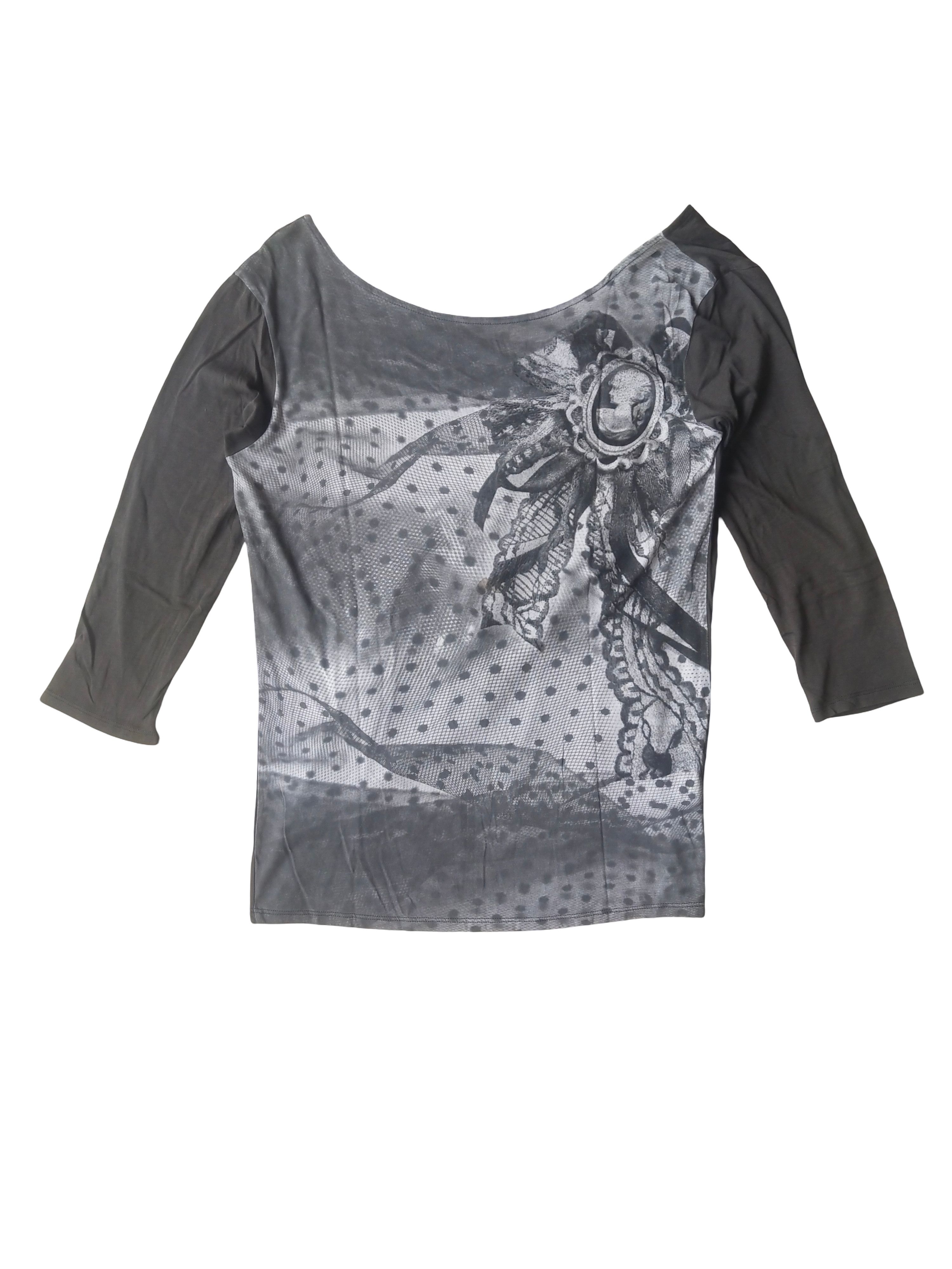 Yohji Yamamoto 2000s Benetton Fairy Grunge Cameo Lace Graphic Top Size M / US 6-8 / IT 42-44 - 1 Thumbnail