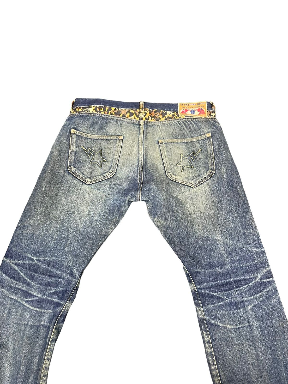 Bape Vintage Bape Star Selvedge Faded Distresed Denim Size US 35 - 8 Thumbnail