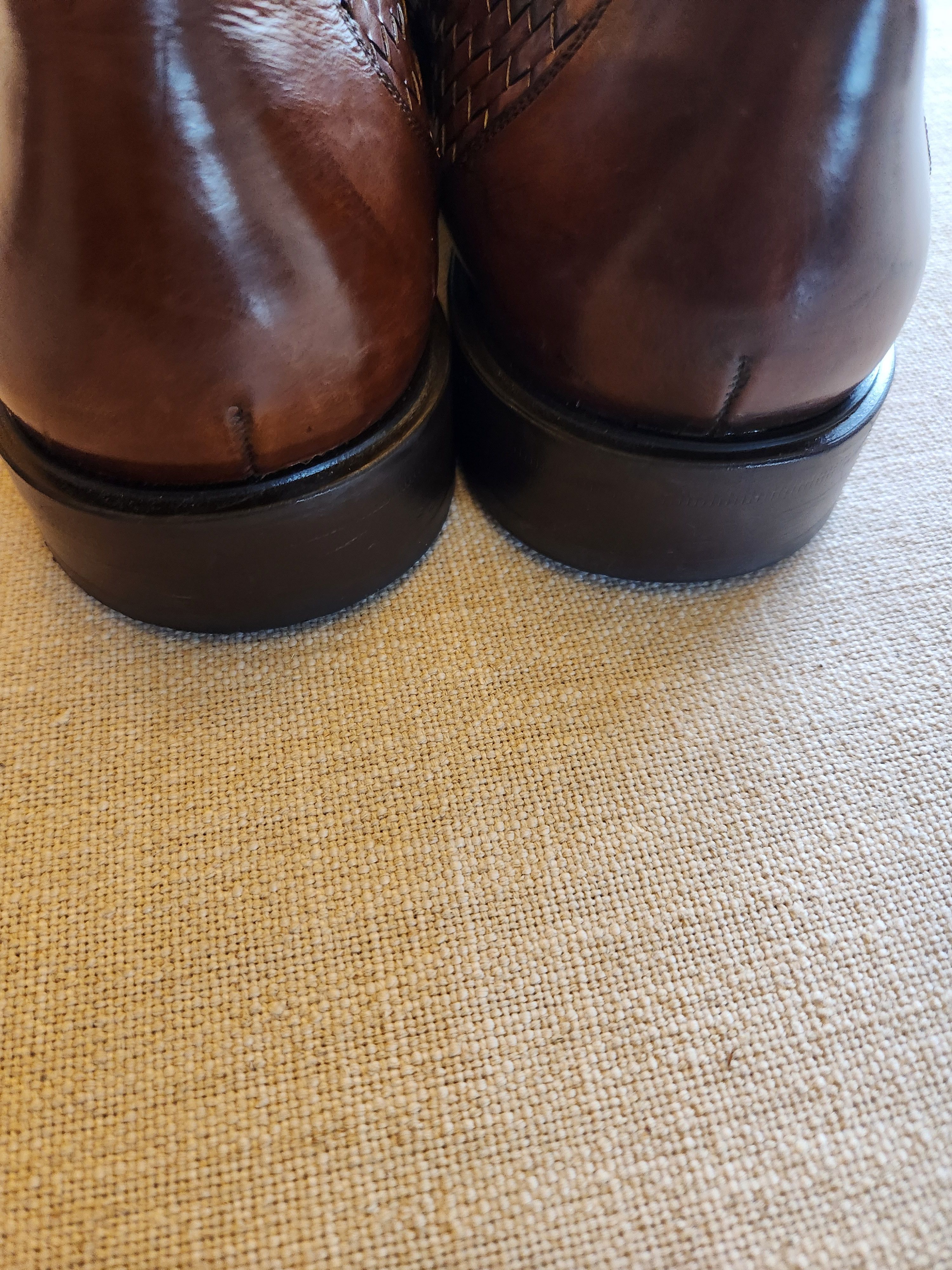 Mezlan KAUAI BROWN WOVEN LEATHER SLIP ON SHOES Size US 12 / EU 45 - 6 Thumbnail