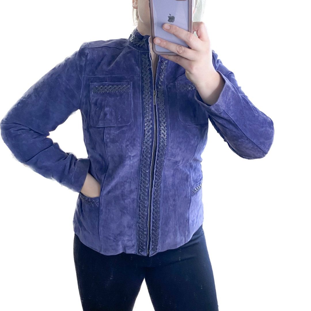 Vintage Vintage Suede Leather Jacket Purple Western Bradley Bayou Size M / US 6-8 / IT 42-44 - 2 Thumbnail